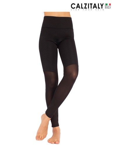 Leggings Sport Donna Leggings Fitness Leggings Yoga con Gamba Trasparente  Nero | eBay