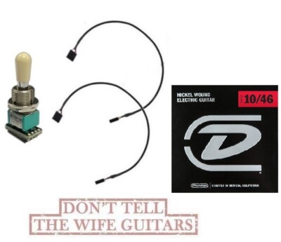 EMG B348 Solderless Gibson & Les Paul Toggle Switch 3 Pos Compact Ivory +STRINGS