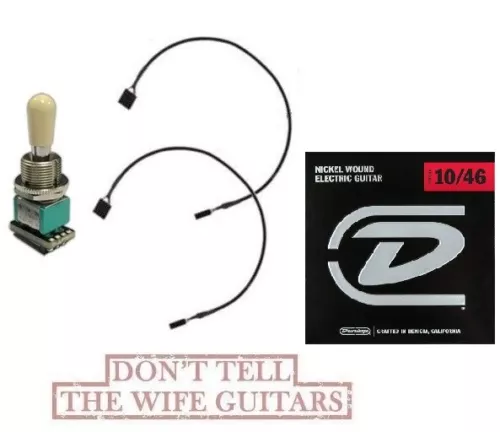 EMG B348 Solderless Gibson & Les Paul Toggle Switch 3 Pos Compact Ivory +STRINGS