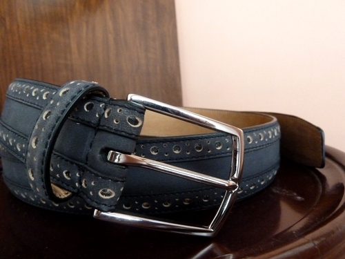 Leather Perforated Belt, Size 