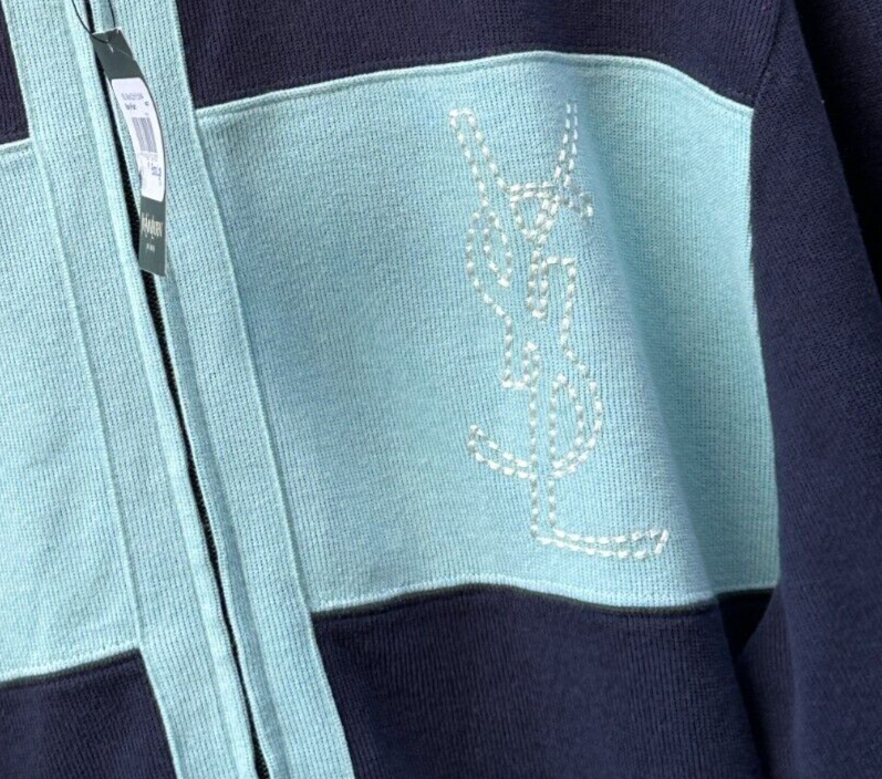 Felpa uomo YVES SAINT LAURENT maglione XL zip cardigan cotone vintage anni 90