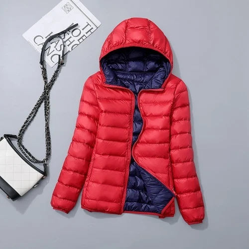 Packable Damen Entendaunenmantel ultraleicht Daunenmantel kurz Kapuze Puffer Jacke - Bild 7 von 46