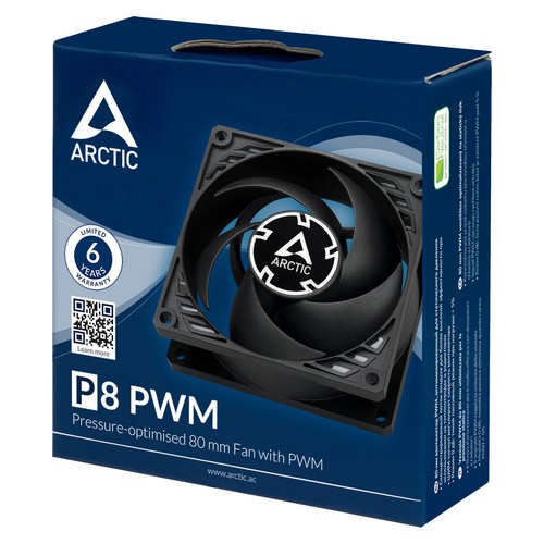 Ventilador de refrigeración ARCTIC F8 P8 TC silencioso PWM PST CO 80 mm 8 cm 3/4 pines negro blanco - Imagen 68 de 71