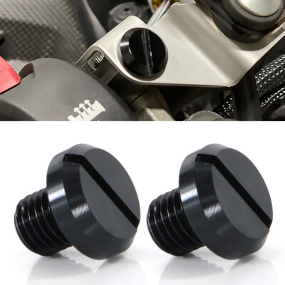 Mirror Hole Plug Fit For Suzuki DL1000 V-Strom 14-20 DL650 V-Strom 15-20 Black