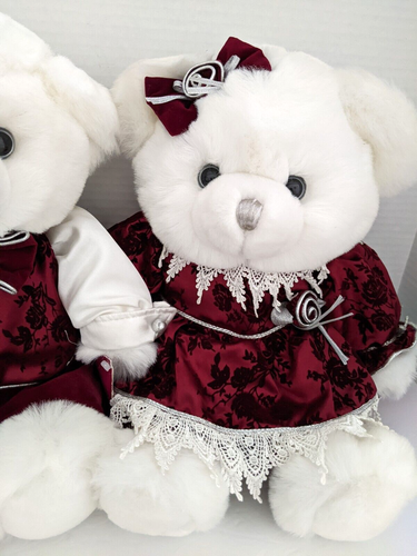 2001 Keepsake Memories Bears lila & silber Outfits weiß 16 Zoll Plüsch Sonderausgabe - Bild 10 von 12
