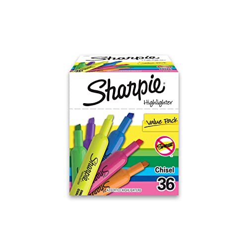 Tank Highlighters, Chisel Tip, Assorted Color Highlighters, 