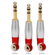 Gold Plated 6.35mm to 2.5mm 3.5mm 4.4mm Headphone Plug HIFI Connector Converter