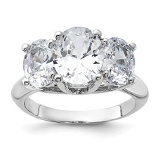 Silver 3 Stone CZ Ring QR2058