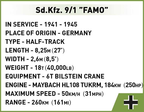 SD.KFZ.9/1 Famo Half-Track - COBI 2281 - 498 Bricks - Picture 4 of 7