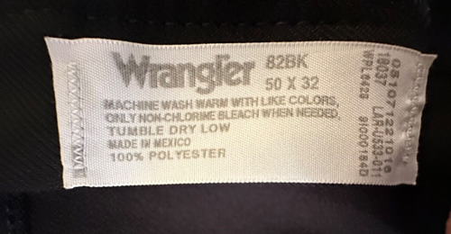 Wrangler Mens Black Polyester Dress Slacks Rancher Western Cowboy 50 x 25 - Picture 4 of 4