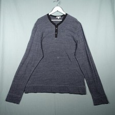 James Perse Jumper Sweater Mens 5 Grey Long Sleeve Henley Top Oversized Preloved