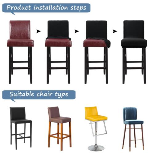 Stretch Bar Stool Covers for Counter Short Back Chair Covers - Picture 8 of 14