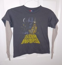 GAP KIDS - STAR WARS YOUTH GRAPHIC TSHIRT. SMALL 6-7 . LONG SLEEVE. GRAY.
