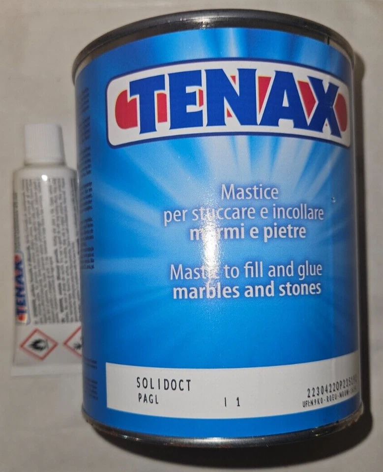 Tenax Marble Repair Kit S- Stone Granite Glue and Filling 1 Ltr - Colour Straw