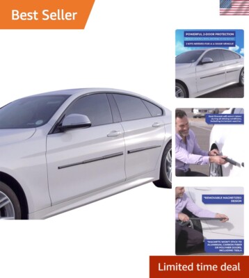 Universal Magnetic Car Door Protectors - Prevent Dents & Scratches, Matte Black