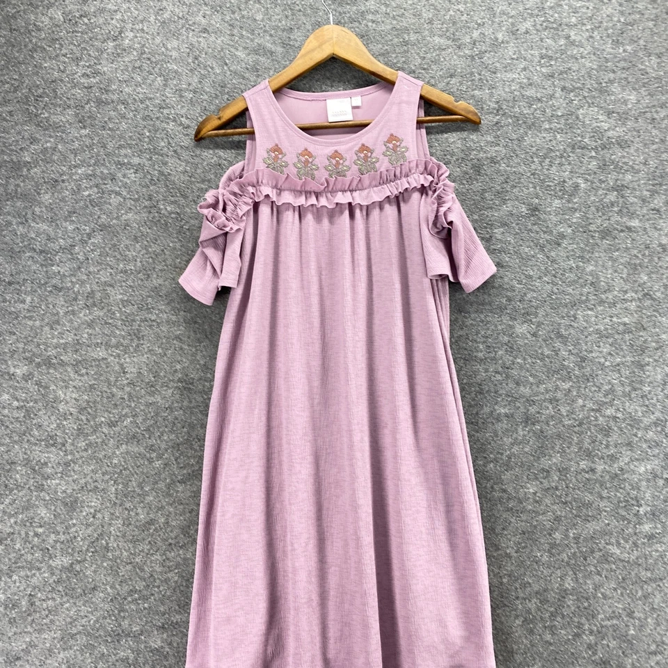 Lauren Conrad 连衣裙女式 XS 紫色转变 Midi 挖肩短袖休闲 — 第 3/4 张图片