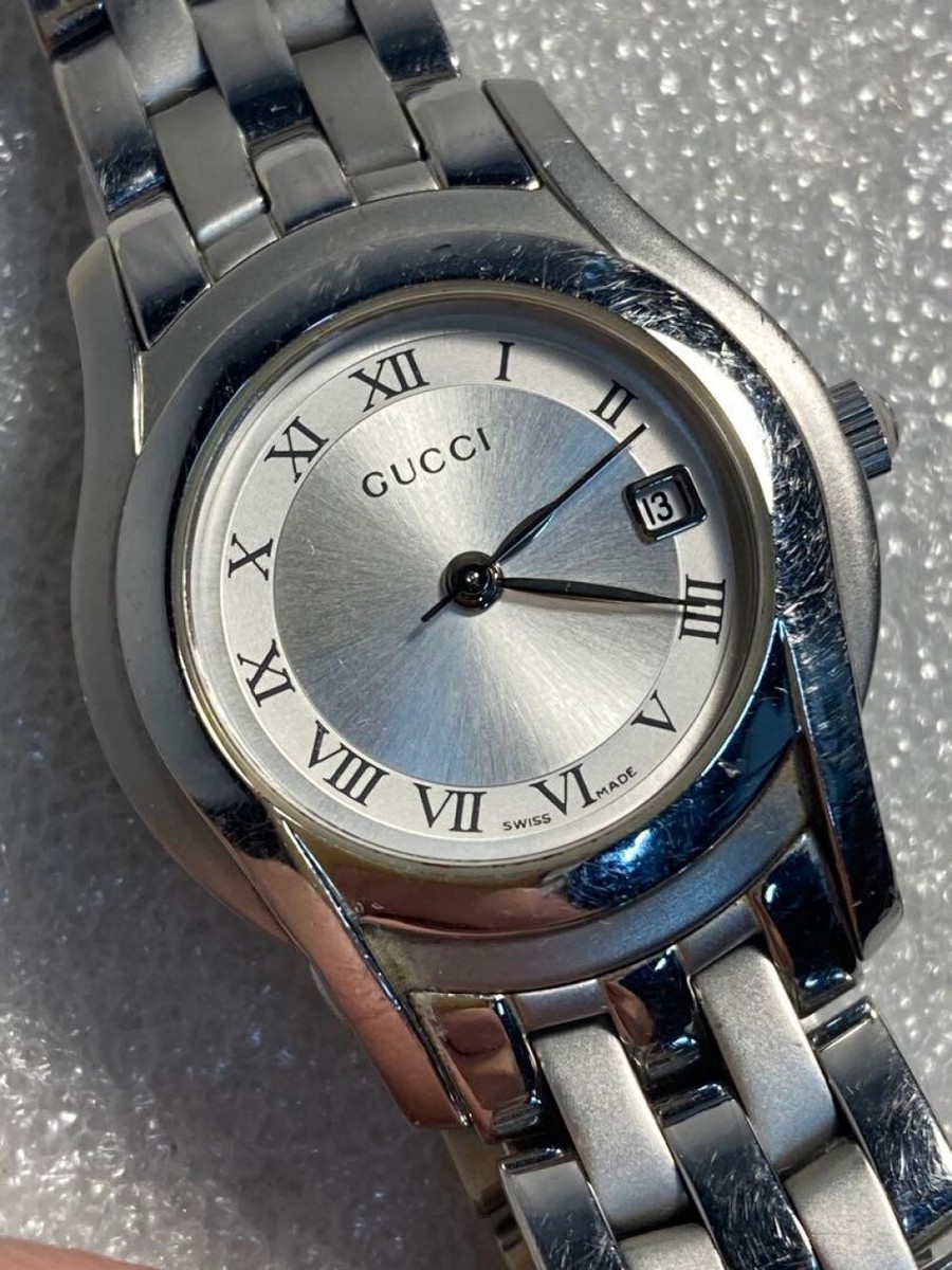GUCCI 5500L Watch Silver Silver Dial QZ Women's Wrist Watch GUCCI 5500L Watch Silver Silver Dial QZ Women's Wrist Watch