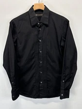 Men’s Burberry Black Button Up Shirt 39 15.5 Pleated Details Fall 2016