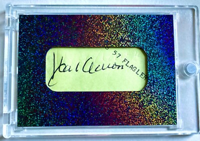 HANK AARON 1/1 CUT AUTO AUTOGRAPH PIECES of the PAST - like leaf 