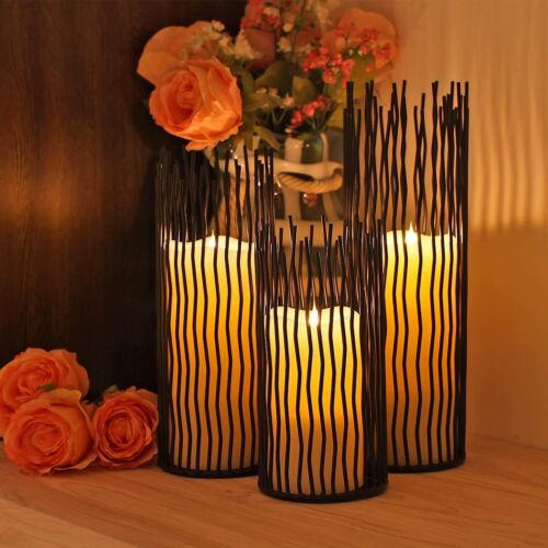 Set of 3 Metal Iron Candle Holder, Black Candlestick Modern Table Centerpiece... - Picture 9 of 9