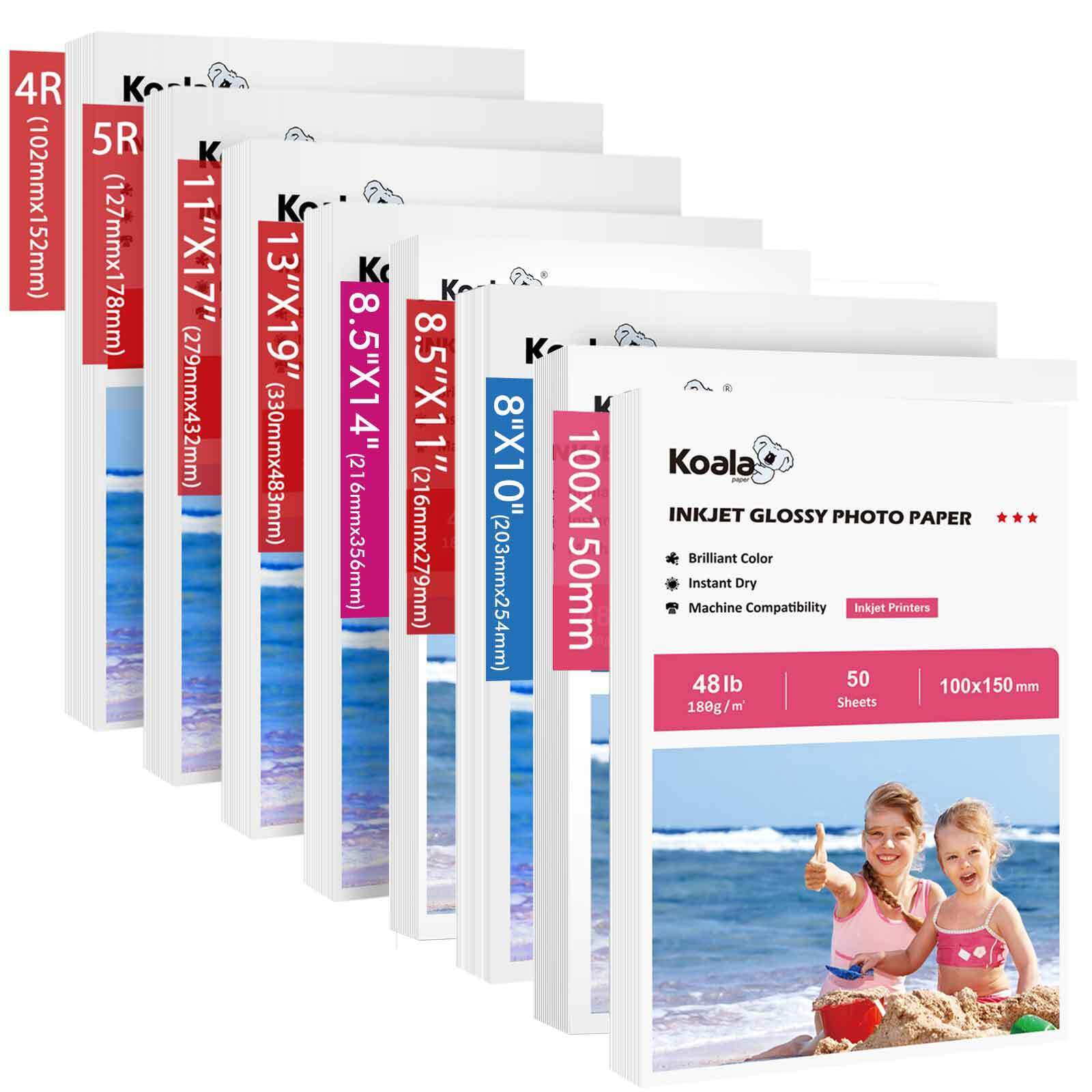 Lot Koala Inkjet Photo Paper Glossy 48lb 4X6 5X7 8x10 8.5X11 8.5x14 11X17 13X19