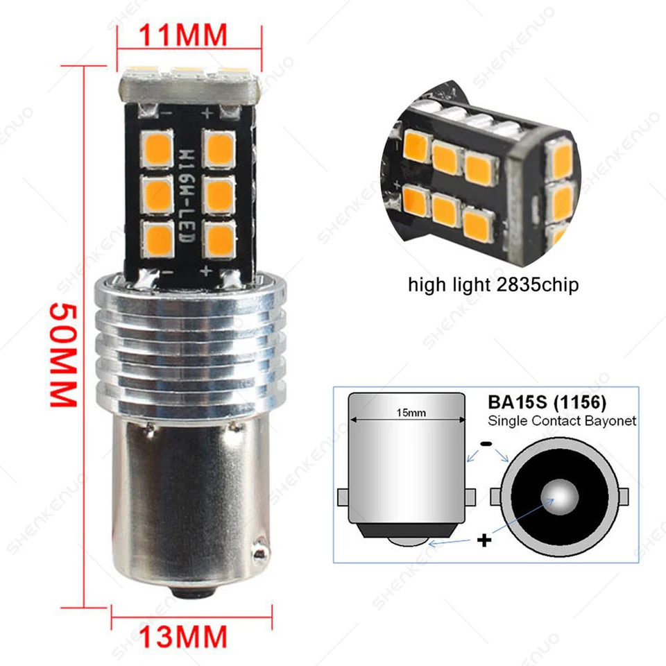 For BMW R1150RS R1150RT R1200RT - 2X P21W 12814 12821 LED Tail Stop Brake Lights Foto 3 de 4