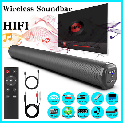 22 inch Powerful TV Sound Bar 4 Speakers Subwoofers For TV Home Theater w/Remote