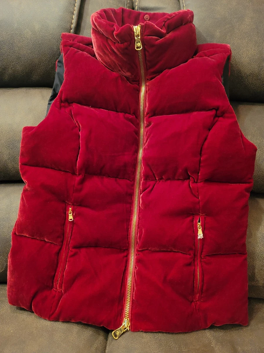 Lauren Ralph Lauren Velvet Down Puffer Vest Womens Neck Warmer Size M