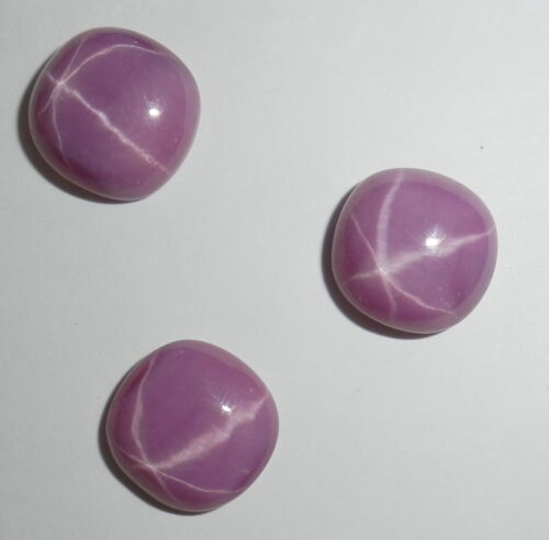 Opaque Star Ruby Square 12x12 mm Cabochon Antique circular Stone 3 pieces Lot