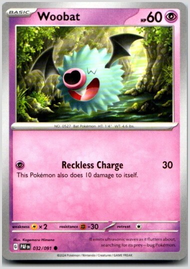Pokemon TCG Woobat 32/91 ex Power Keepers NM 2004