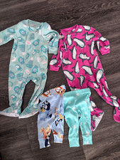 NWOT 2 Carter's Footed Fleece Sleepers Penguin  2 knit pj bottoms 12M 12 M