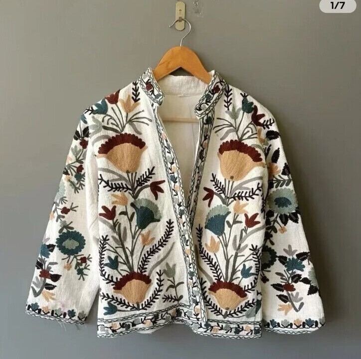 9 PC Quilted Cotton Patchwork Jacket 3 pc Suzani cotton jacket Women's Clothing image 4
