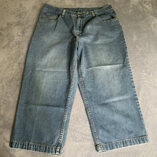 LL Bean Denim Capri Pants Womens Petite 16P 33x21 High Rise Straight Leg