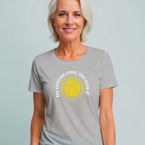 75th Birthday T-Shirt Gift for Women T shirt Present Funny Idea Lady 75 Year Old - Picture 16 of 27