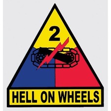 US ARMY 2ND ARMORED DIVISION HELL ON WHEELS STICKER - DECAL - MADE IN THE USA!!