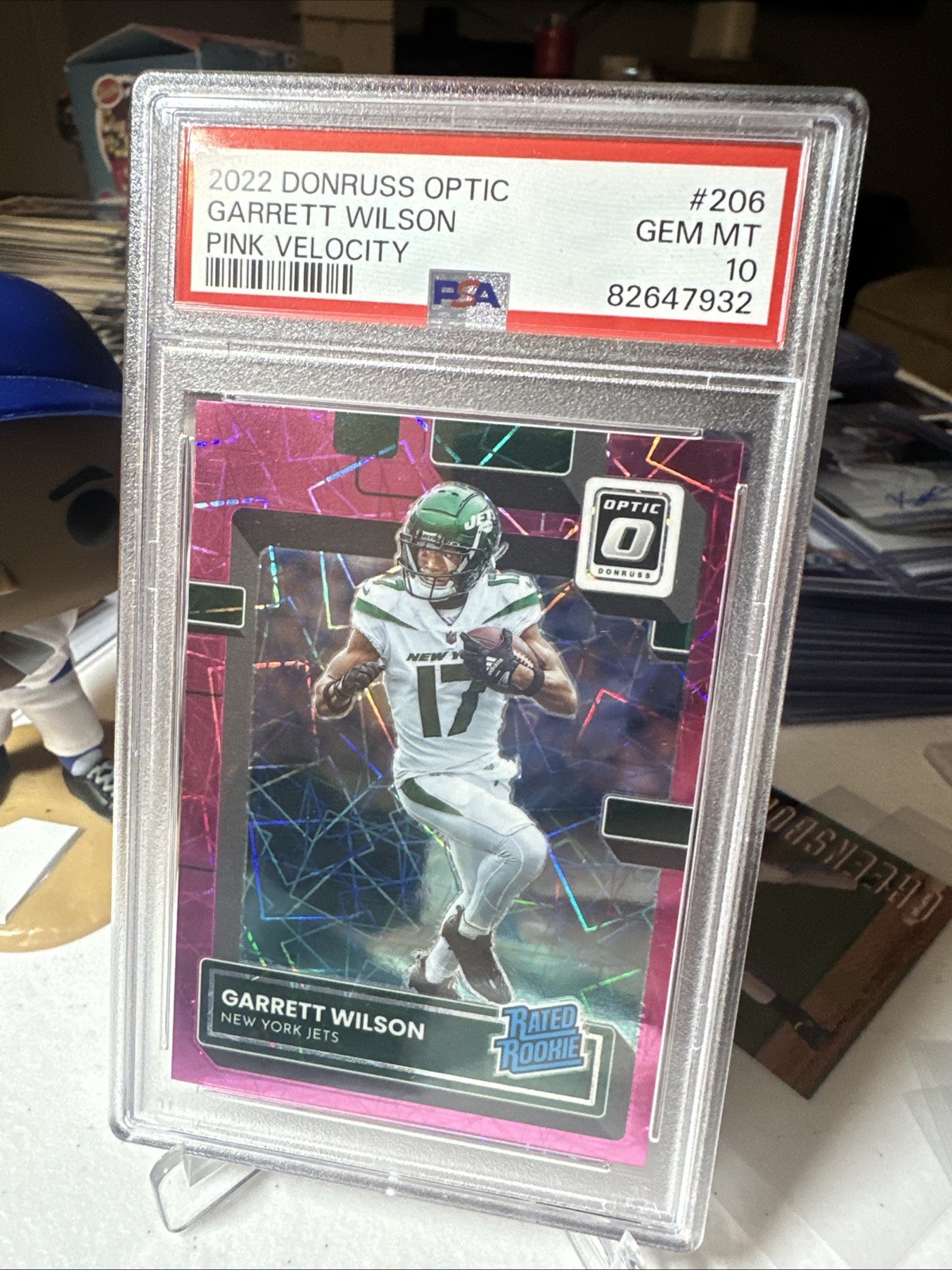 2022 Optic Rated Rookie Pink Velocity /79  #206 Garrett Wilson PSA 10 🔥💎🔥