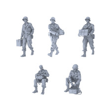 LYGR 186 MRY-SFW 186 WWII US Logistics Soldier Resin Blank Model Hand Painted