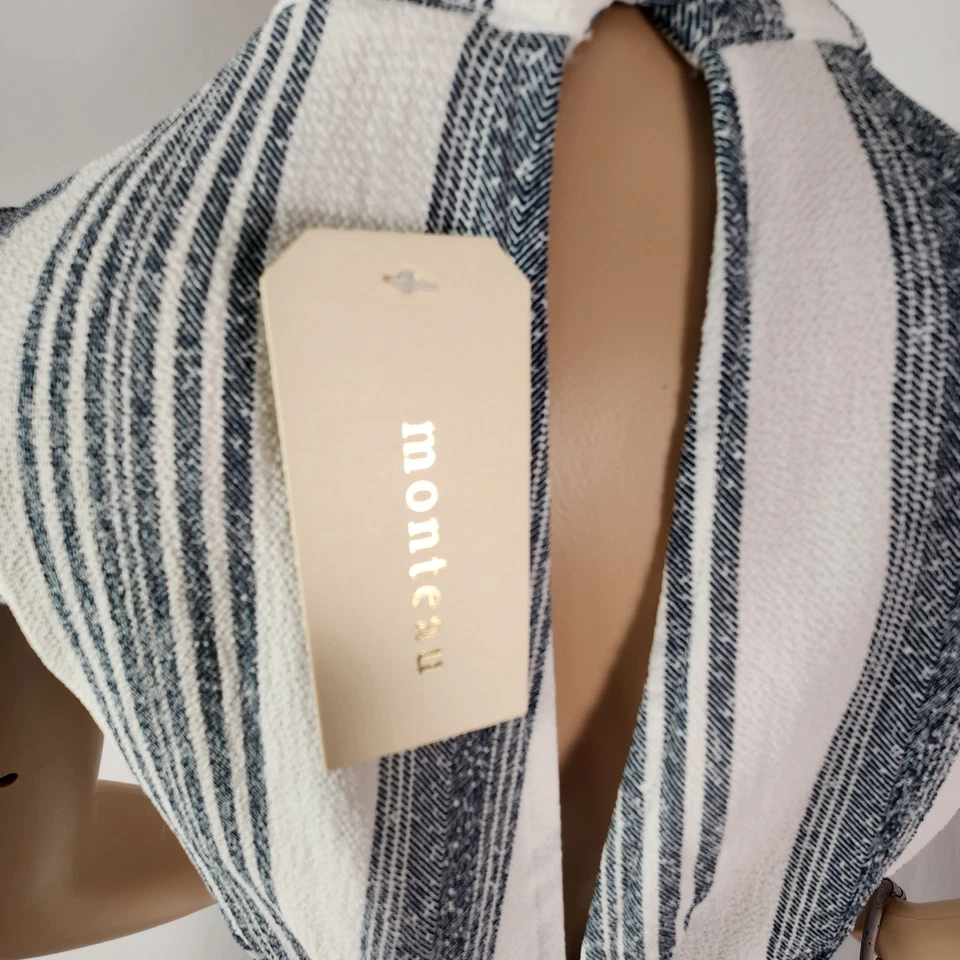 Mono para mujer Monteau mameluco azul blanco sin mangas pequeño (solo mameluco) Foto 3 de 4