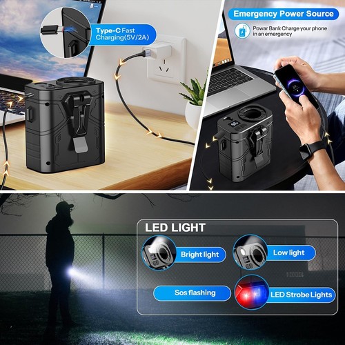 For Outdoor Portable Waist Fan 5 Speeds Rechargeable 20000mAh Battery LED Light - Photo 6/41