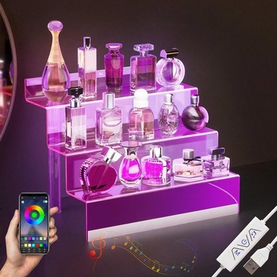 12  Acrylic Display Organizer with LED Light - 3 Tier Perfume Stand 