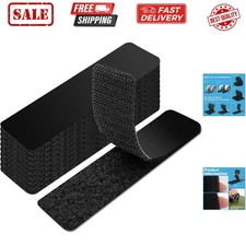 16 Sets Hook and Loop Tape Sticky Back,1 in.x 4 in. Double-Sided Adhesive Str...