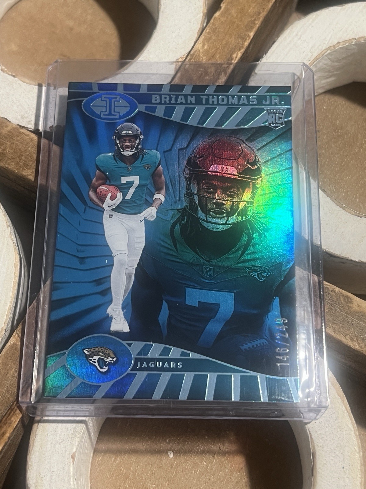 BRIAN THOMAS JR. 2024 Panini Illusions Rookie #41 Light Blue Trophy /249 JAGS