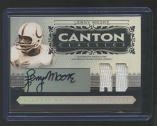2006 NATIONAL TREASURES LENNY MOORE AUTOGRAPH DUAL GW JERSEY CANTON HOF #D 17/25