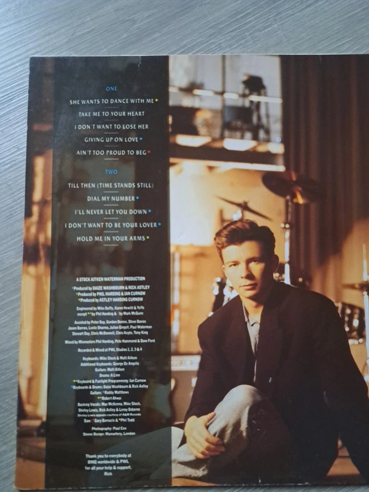 Rick Astley - Hold Me in Your  1988 Vinyl LP - Bild 2 von 2