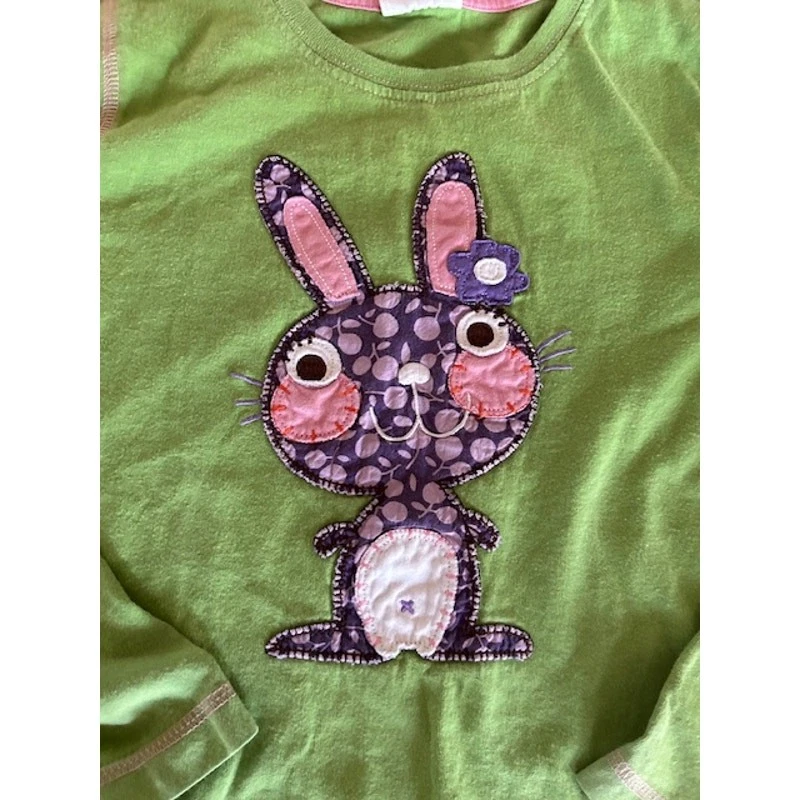 Conjunto de 2 piezas Mini Boden para niñas - Top con apliques de conejito de 9-10 años + pantalones morados de 9 años Foto 4 de 4