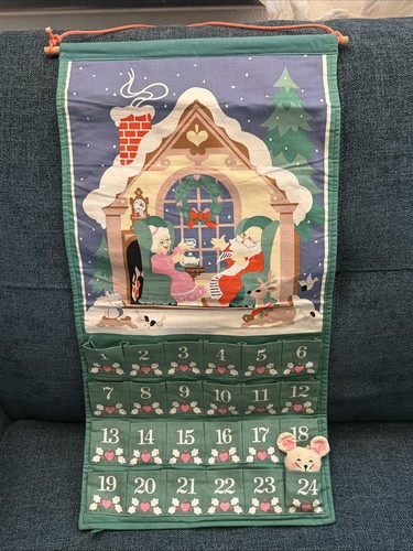 Vtg  Avon Countdown to Christmas Advent Calendar with OG Mouse 24” X 12.5”