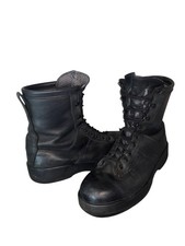 Bates Mens 10.5R Black Leather Navy Flight Deck Military Boots USA Made