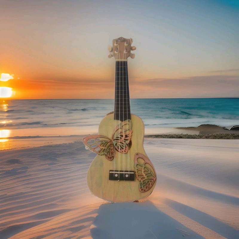 Decorative Ukulele Handmade Hippy Peace Sign Be A Good Human Playable Wood
