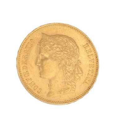 1893 Switzerland Gold 20 Francs Helvetica Fine Gold Coin Bullion