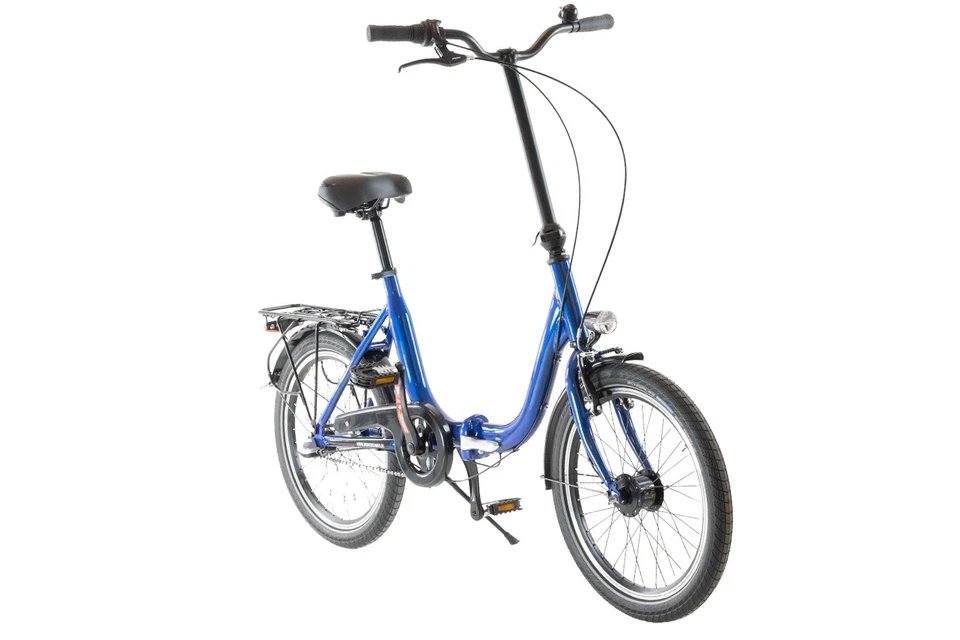 20 Zoll Alu Klapp Falt Fahrrad Shimano 3 Gang Rücktrittbremse Folding Bike blau - Bild 2 von 4